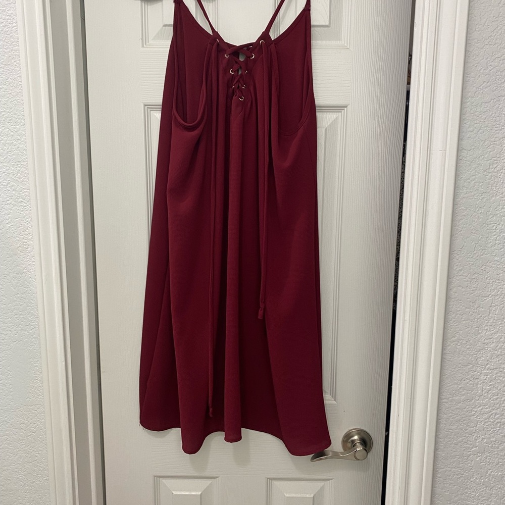 Elegant Asymmetrical Burgundy Dress